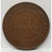 AUSTRALIA 1920 . ONE 1 PENNY . VARIETY . DOUBLE DOT . 6 PEARLS